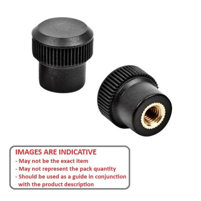 1053527 | KF040M-020-KN-PH (5 Pcs) --- Knurled Knobs - M4 - 4x0.7mm - 20x7 mm Female - Phenolic Knob