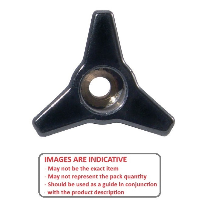 1077525 | KF079C-065-TRI-PF --- Tri Knobs - 5/16-18 UNC - 7.94mm - 65.02 - - Through Hole - Brass Knob