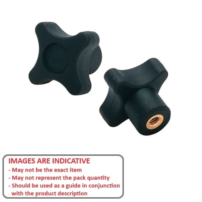 1072706 | KF064C-032-CSL --- Cross Knobs - 1/4-20 UNC - 6.35mm - 32x9.5 mm Female - Brass Knob