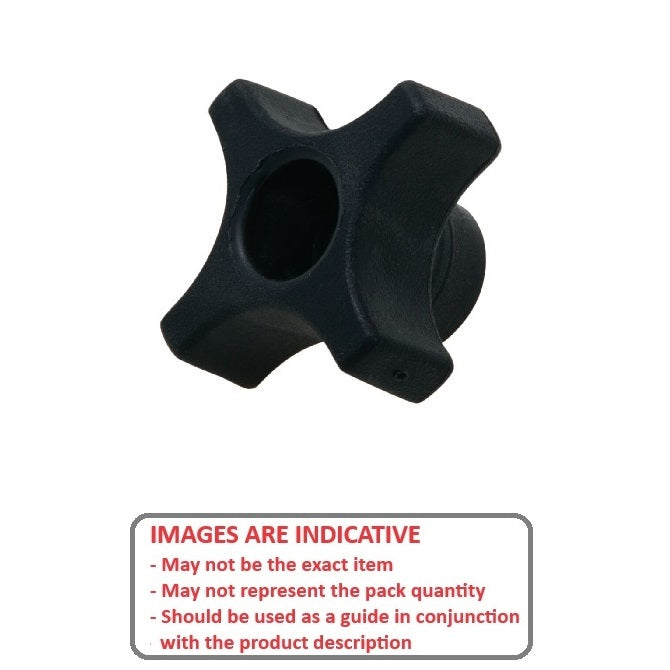 1092199 | KF100M-044-CH --- Cross Knobs - M10 - 10x1.5mm - 44.45x15.9 mm Female - Brass Knob