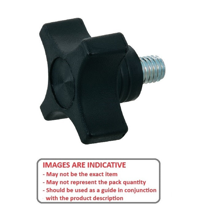 1059366 | KM048F-032-CS19 --- Cross Knobs - 10-32 UNF - 4.76mm - 31.75x19.1 mm Male - Plated Steel Knob