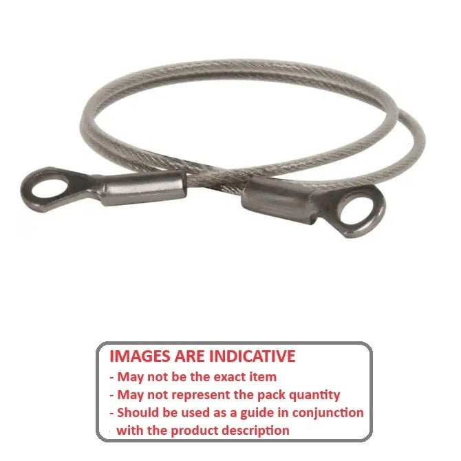 1210395 | FPC-115RS (50 Pcs) --- Nylon Coated Steel Lanyards - 254 mm C - Galvanised Steel Lanyard