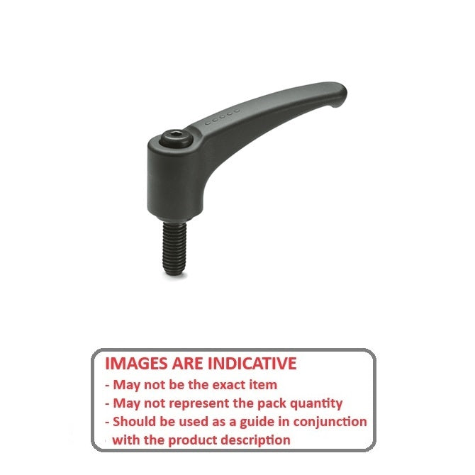 1092057 | KHD-266RS --- Adjustable Stud Handles - M10 - 10x1.5mm - 40 mm - Plastic with fibreglass reinforcement Handle
