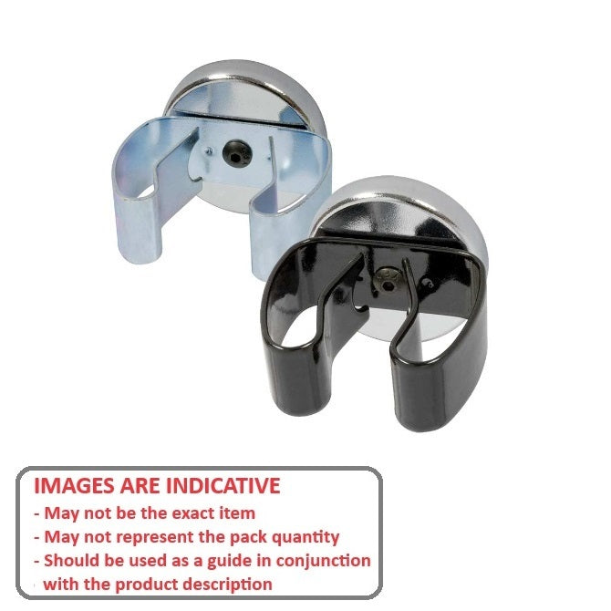1141814 | MAG-CP-032-29-06-CL-B --- Cup Assemblies with Clips Magnets - 31.5x28.7 mm - Option 3 - Black Vinyl Magnet