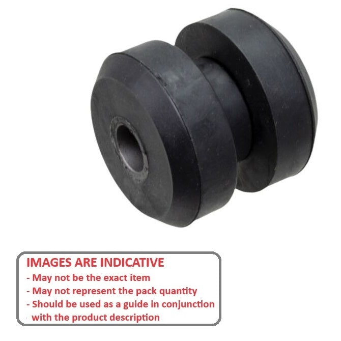 1193432 | MB2-0019-127 --- Bonded Mounts - 127 Kg - 16.7x64.8 mm Tee Bush Two Piece - Rubber Mount