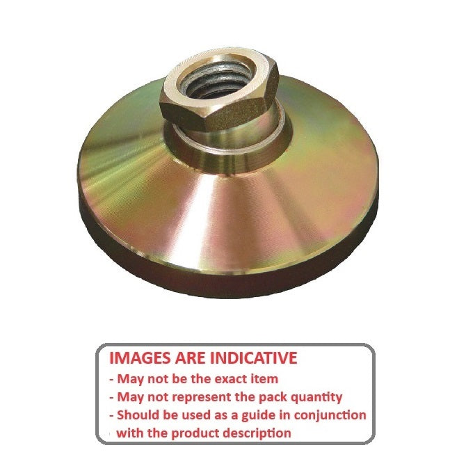 1072390 | MSF-064C-CGC (50 Pcs) --- Levelling Socket Mounts - 1/4-20 UNC - 6.35mm - 25.4x17.9 mm Swivel - Gold Chromate Mount