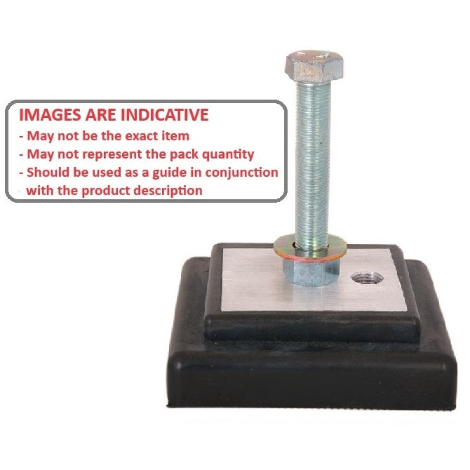 1186695 | MLM-4540-101-MC --- Levelling Studded Machine Mounts - 101.6 x 101.6 30.2 mm - 80 - Aluminium - Steel - Elastomer Duro 80 Mount