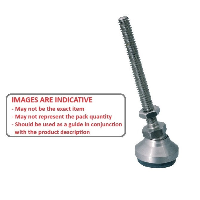 1056338 | MSM-048F-025-S3RP --- Levelling Studded Mounts - 10-32 UNF - 4.76mm - 19.1x16.7 mm Swivel - Stainless Steel 304 Similar to A2, 18-8 HRB80 Mount