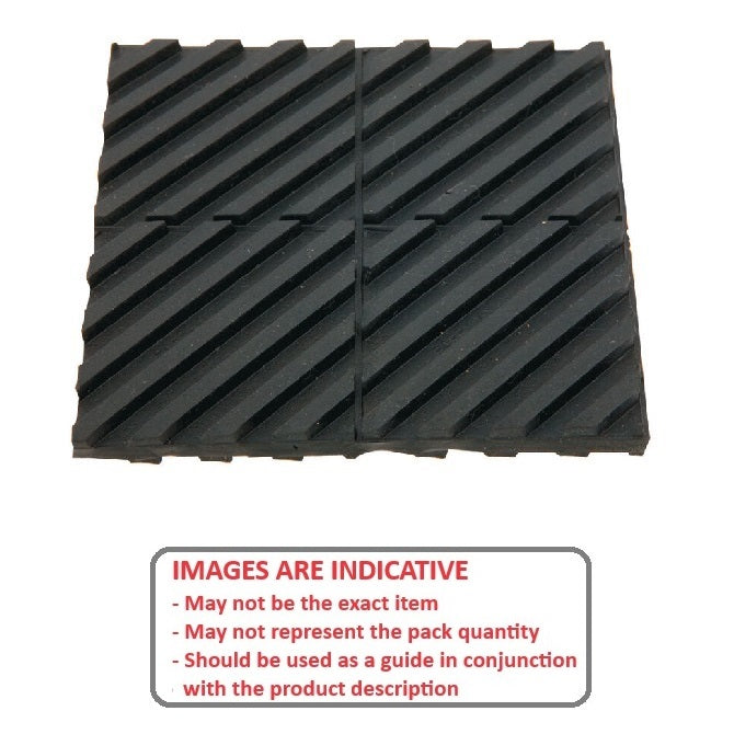 1218356 | MNP-609-R --- Neoprene Pads Mounts - 609.6 x 609.6 mm 1.0 - 25.0 psi 7.938 mm Ribbed Pattern - Neoprene Rubber Mount