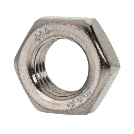 Hexagonal Nuts - M12 -12x1.75mm- 5.7x19 mm - Stainless Steel 316 Similar to A4, 18-10