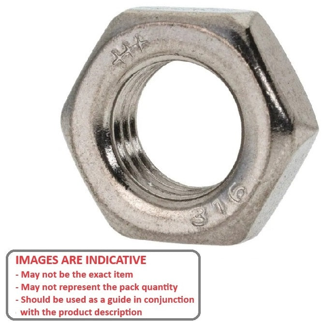 1059957 | NT050M-HH-S4 (50 Pcs) --- Hexagonal Nuts - M5 - 5x0.8mm - 2.45x8 mm Half - Stainless Steel 304 Similar to A2, 18-8 HRB80 Nut