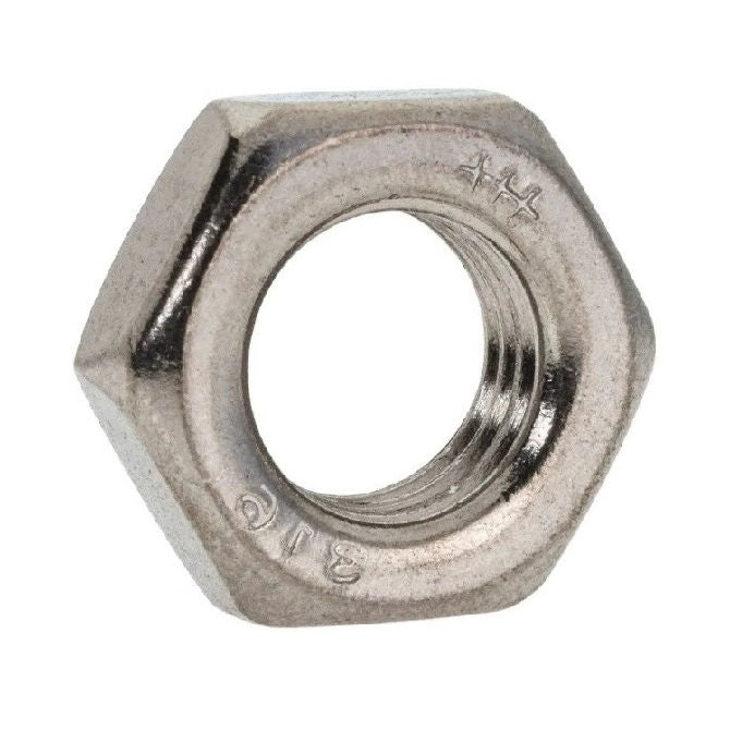 1084721 | NT095C-HH-S4 (10 Pcs) --- Hexagonal Nuts - 3/8-16 UNC - 9.53mm - 5.5x15 mm Half - Stainless Steel 304 Similar to A2, 18-8 HRB80 Nut