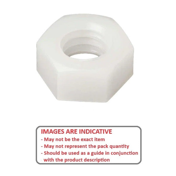 1040577 | NT022C-HX-NY (10 Pcs) --- Hexagonal Nuts - 2-56 UNC - 2.18mm - 1.59x4.76 mm Full - Nylon Polyamide 6/6 Natural Nut