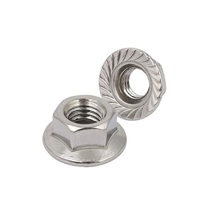 1093080 | NT100M-FS-S4 (5 Pcs) --- Flanged Nuts - M10 - 10x1.5mm - 304 Stainless Serrated Nut
