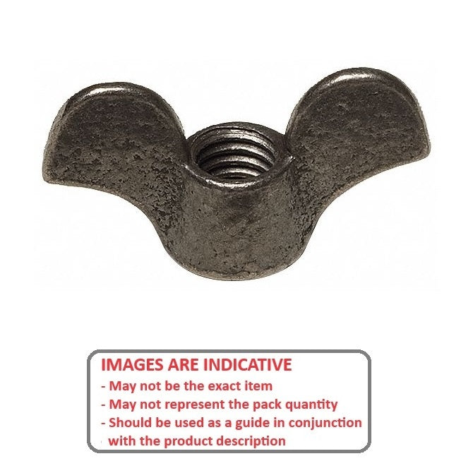 1077184 | NT079C-WC-MI --- Wing Nuts - 5/16-18 UNC - 7.94mm - 36.49x12.7 mm Malleable Iron - Iron Nut
