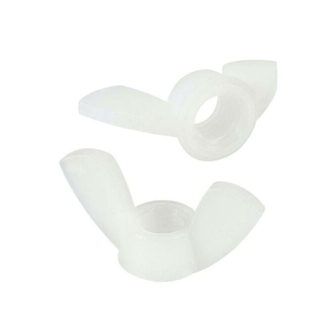 1064638 | NT060M-WG-NY (5 Pcs) --- Wing Nuts - M6 - 6x1mm - 20x12 mm - Natural Nylon 6.6 Nut
