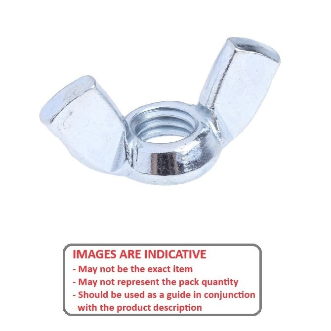 1056735 | NT048W-WG-CZ (20 Pcs) --- Wing Nuts - 3/16-24 BSW - 4.76mm - - - - - Steel - Plated Nut