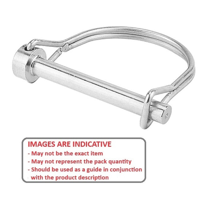 1072772 | LYP-R2-064-035-S4 --- Wire Lock Lynch Pins - 6.35x34.93x2.3 mm Double Wire - Stainless Steel 304 Similar to A2, 18-8 HRB80 Pin
