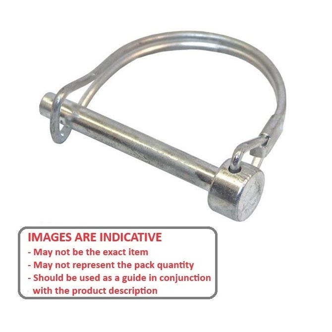 1078309 | LYP-R2-079-064-CZ --- Wire Lock Lynch Pins - 7.94x63.5x2.3 mm Double Wire - Carbon Steel Spring Wire Zinc Plated Pin