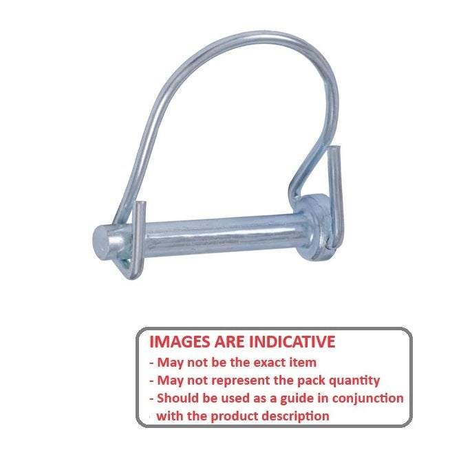 1088097 | LYP-R1-095-044-CZ --- Wire Lock Lynch Pins - 9.53x44.45x3 mm Single Wire - Carbon Steel Spring Wire Zinc Plated Pin