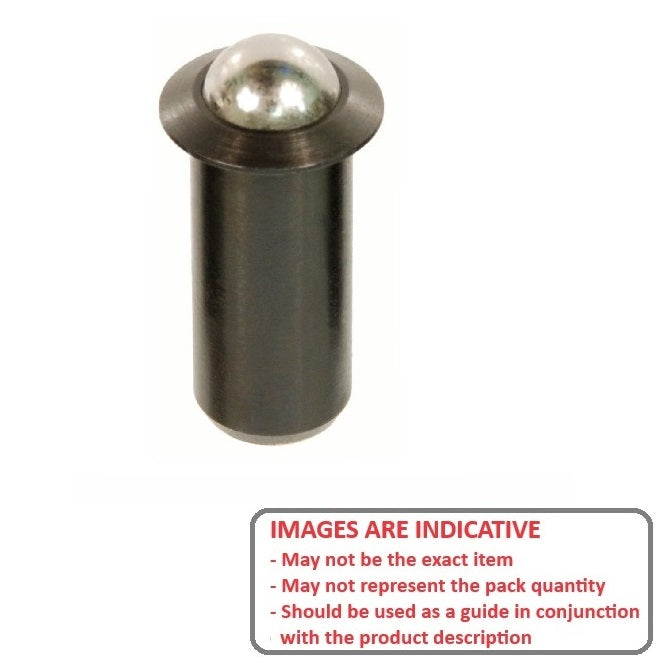 1051567 | PLBP-040-050-PS-007 --- Ball Push Fit Plungers - 4x5 mm - 3 N Plastic Body - Stainless Steel Plunger
