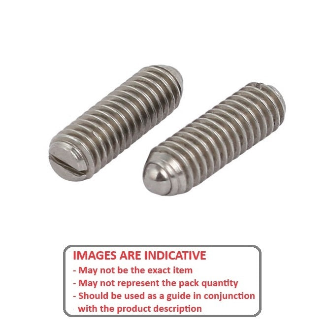 1122948 | PLBT-200M-300-S3-148 --- Ball Threaded Plungers - M20 - 20x2.5mm - 30 mm - 78.4 N Stainless Body - Stainless Steel 303 Similar to A2, 304, 18-8 Plunger