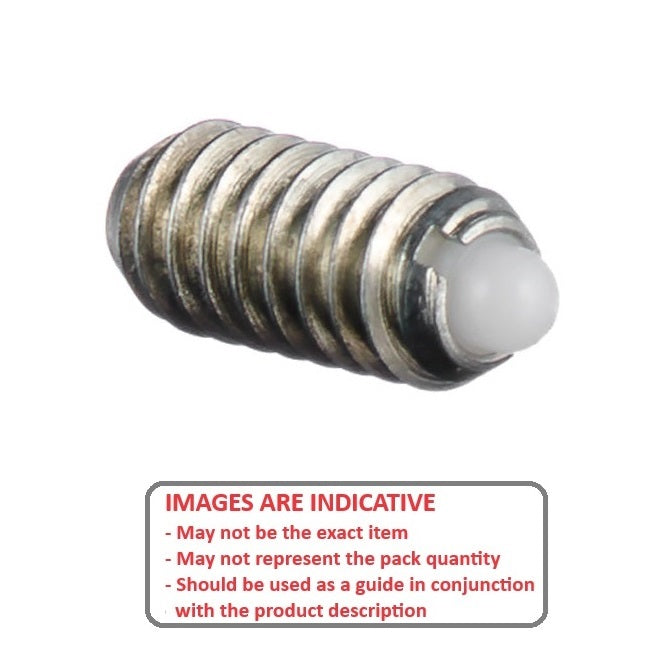 1047733 | PLBT-032C-064-S3N-003 --- Ball Threaded Plungers - 5-40 UNC - 3.18mm - 6.4 mm - 1.1 N Stainless Body - Stainless Steel 303 Grade with Nylon Ball Plunger