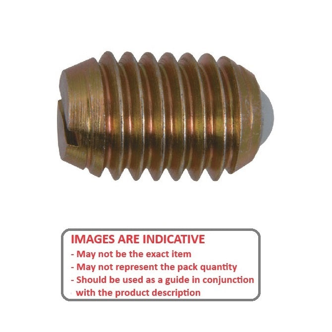 1071625 | PLBT-064C-135-CN-018 --- Ball Threaded Plungers - 1/4-20 UNC - 6.35mm - 13.5 mm - 8.9 N - Steel Body with Nylon Ball Plunger
