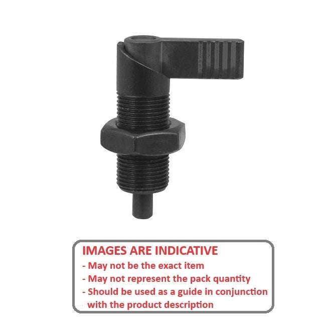 1225754 | PLIT-080-200-150-69-CA-N --- Indexing Cam Action Plungers - M20 Extra Fine - 20x1.5mm - 20.07x36.1 mm With Hex Nut - Steel Plunger