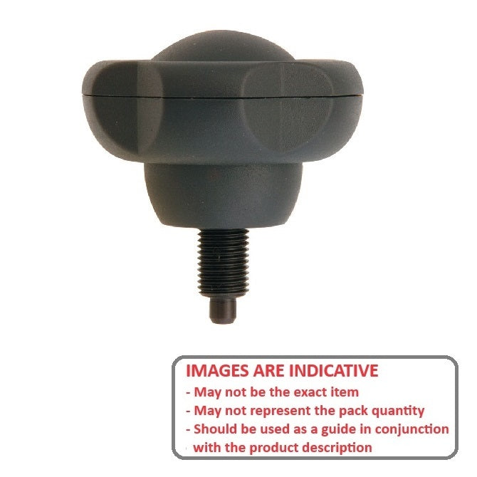 1085458 | PLIT-050-095F-50-LH --- Indexing Large Handle Plungers - 3/8-24 UNF - 9.53mm - 13x50 mm - Steel Plunger