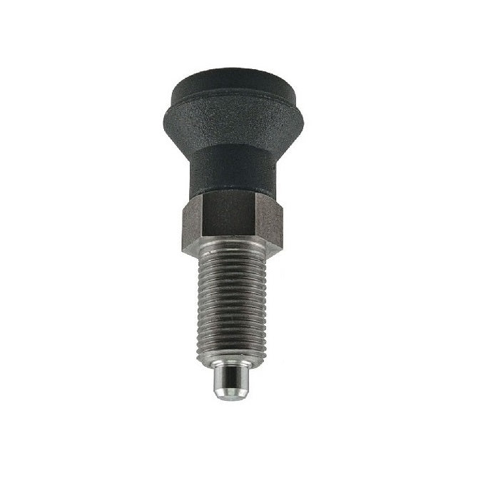 Indexing Pull Knob Plungers - M6 Fine - 6x0.75mm - 31.5 mm - 0.5 N Stainless and Plastic - Stainless Steel 303 Similar to A2, 304, 18-8