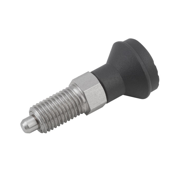 1081826 | PLIT-040-080-100-39-KP-S3 --- Indexing Pull Knob Plungers - M8 Fine - 8x1mm - 38.5 mm - 0.6 N Stainless and Plastic - Stainless Steel 303 Similar to A2, 304, 18-8 Plunger