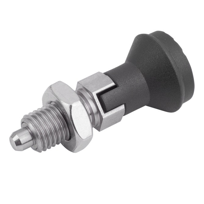 1067840 | PLIT-030-060-075-32-LKP-S3 --- Indexing Pull Knob Plungers - M6 Fine - 6x0.75mm - 31.5 mm - 0.5 N Stainless and Plastic - Stainless Steel 303 Similar to A2, 304, 18-8 Plunger