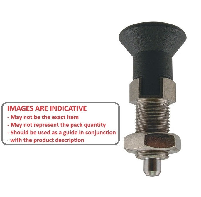 1081824 | PLIT-040-080-100-39-LKPN-S3 --- Indexing Pull Knob Plungers - M8 Fine - 8x1mm - 38.5 mm - 0.6 N Stainless and Plastic - Stainless Steel 303 Similar to A2, 304, 18-8 Plunger