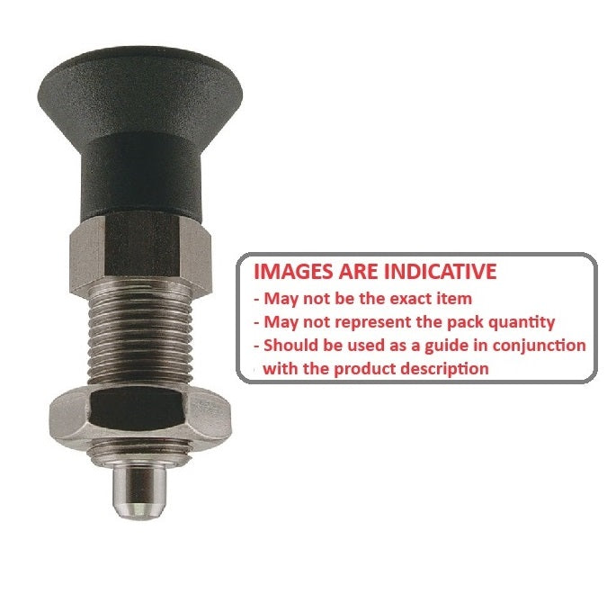 1081826 | PLIT-040-080-100-39-KPN-S3 --- Indexing Pull Knob Plungers - M8 Fine - 8x1mm - 38.5 mm - 2.7 N Stainless and Plastic - Stainless Steel 303 Similar to A2, 304, 18-8 Plunger