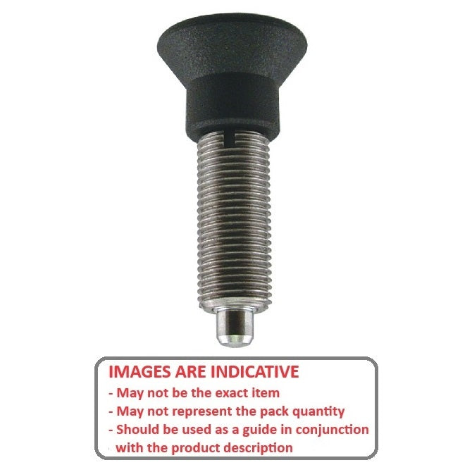 1081832 | PLIT-040-080-100-39-KPU-S3 --- Indexing Pull Knob Plungers - M8 Fine - 8x1mm - 38.5 mm - 2.7 N No Collar - Stainless Steel 303 Similar to A2, 304, 18-8 Plunger
