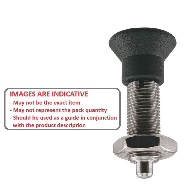 1081831 | PLIT-040-080-100-39-KPUN-S3 --- Indexing Pull Knob Plungers - M8 Fine - 8x1mm - 38.5 mm - 2.7 N No Collar - Stainless Steel 303 Similar to A2, 304, 18-8 Plunger