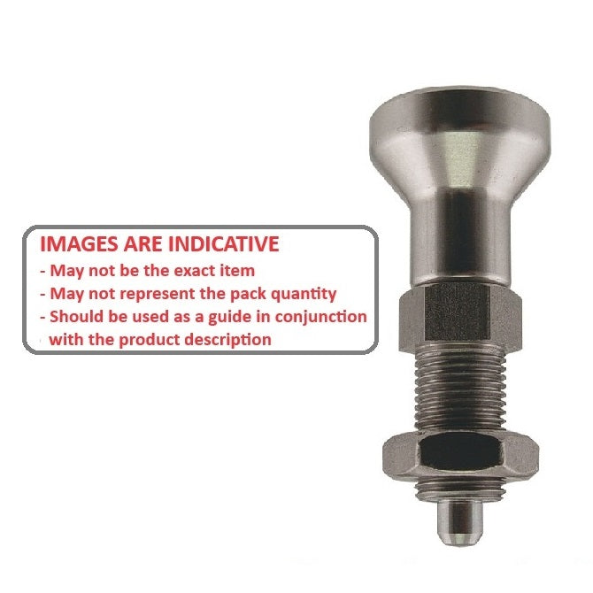1081993 | PLIT-040-080-100-43-KPN-S3F --- Indexing Pull Knob Plungers - M8 Fine - 8x1mm - 43 mm - 2.7 N - Stainless Steel 303 Similar to A2, 304, 18-8 Plunger