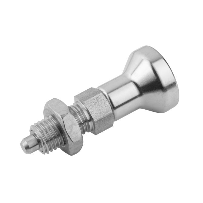 1081993 | PLIT-040-080-100-43-KPN-S3F --- Indexing Pull Knob Plungers - M8 Fine - 8x1mm - 43 mm - 2.7 N - Stainless Steel 303 Similar to A2, 304, 18-8 Plunger