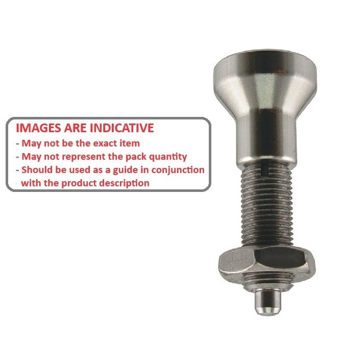 1081988 | PLIT-040-080-100-43-KPUN-S3F --- Indexing Pull Knob Plungers - M8 Fine - 8x1mm - 43 mm - 2.7 N No Collar - Stainless Steel 303 Similar to A2, 304, 18-8 Plunger