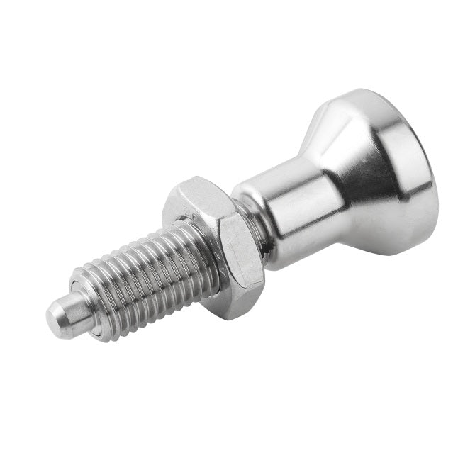 1081988 | PLIT-040-080-100-43-KPUN-S3F --- Indexing Pull Knob Plungers - M8 Fine - 8x1mm - 43 mm - 2.7 N No Collar - Stainless Steel 303 Similar to A2, 304, 18-8 Plunger