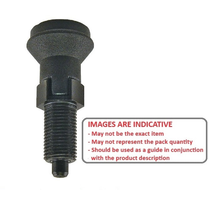 1081835 | PLIT-040-080-100-39-LKP-C --- Indexing Pull Knob Plungers - M8 Fine - 8x1mm - 38.5 mm - 5.4 N - Steel Plunger