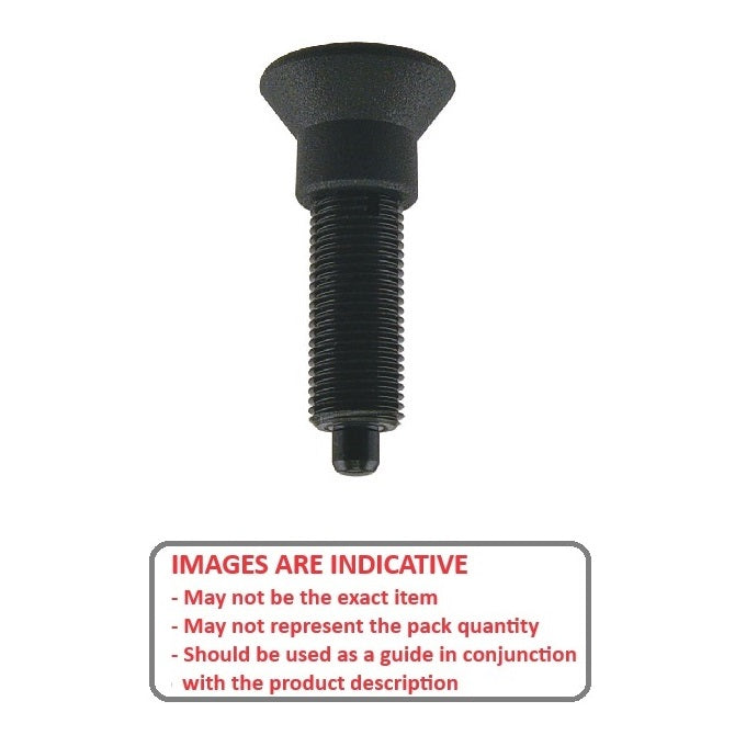 1081829 | PLIT-040-080-100-39-KPU-C --- Indexing Pull Knob Plungers - M8 Fine - 8x1mm - 38.5 mm - 2.7 N No Collar - Steel Plunger