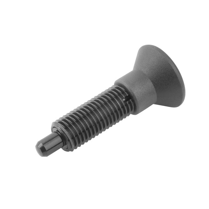 1081829 | PLIT-040-080-100-39-KPU-C --- Indexing Pull Knob Plungers - M8 Fine - 8x1mm - 38.5 mm - 2.7 N No Collar - Steel Plunger