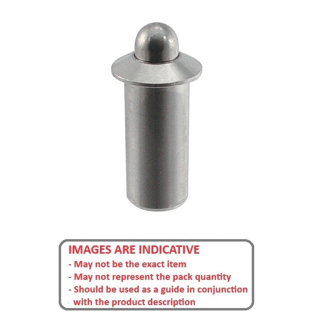 1087903 | PLSP-095-200-S3-031 --- Spring Push Fit Plungers - 9.53x20 mm - 11.1 N - Stainless Steel Plunger