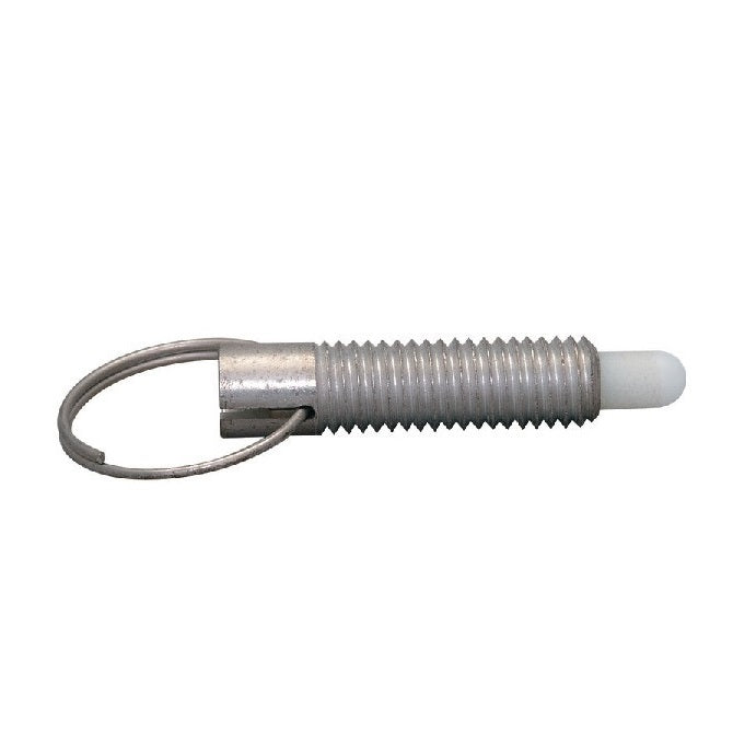 Spring Plungers - 1/4-20 UNC - 6.35mm - 30.2 mm - 4.5 N Pull Ring - Steel Body with Acetal