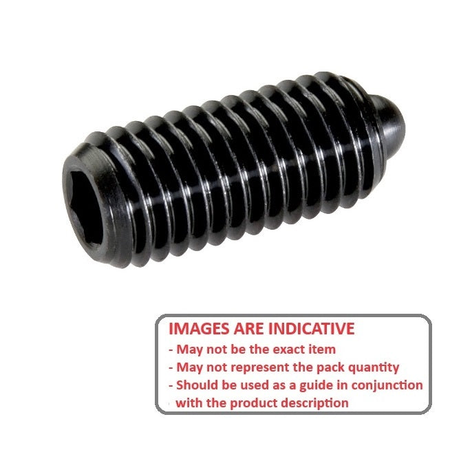 1052419 | PLBT-040M-090-C-010 (10 Pcs) --- Ball Threaded Plungers - M4 - 4x0.7mm - 9 mm - 4 N - Steel Plunger