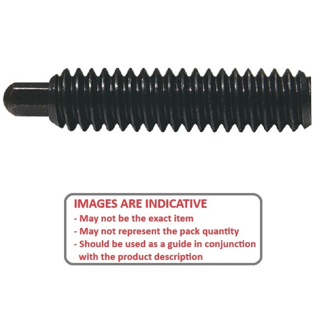 1049911 | PLST-035C-127-S3HX-007 --- Spring Plungers - 6-32 UNC - 3.5mm - 12.7 mm - 4.5 N No Handle - Stainless Steel Plunger