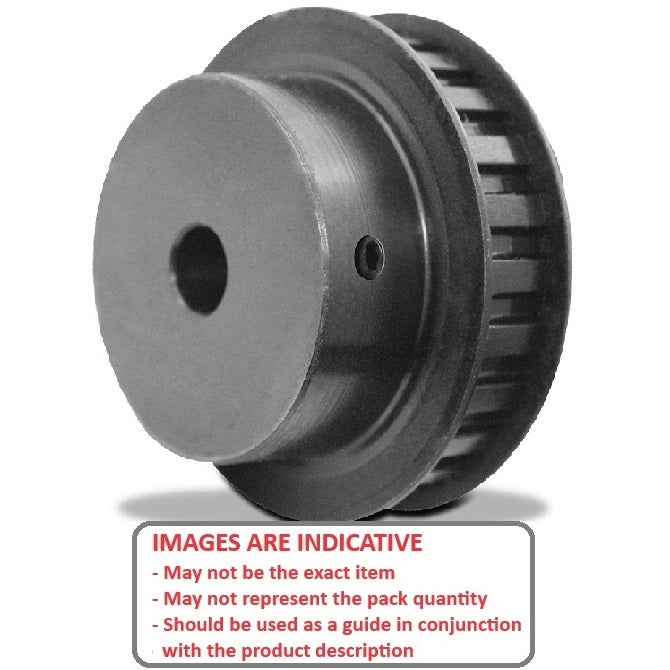 1112846 | P-L9-016-191FF-SB-N-127U --- Inch Timing Pulleys - 16 tooth - 19.1x12.7 mm 9.525mm Pitch L - Steel - Black Oxide Pulley