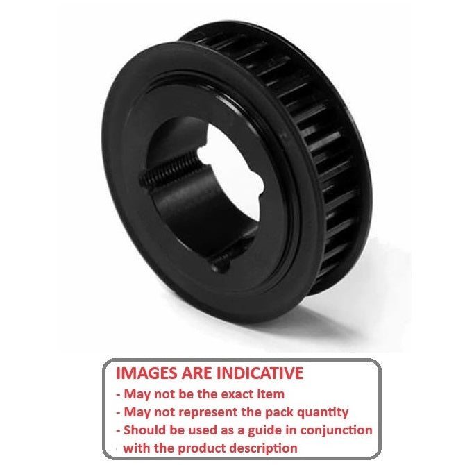 1116841 | P-L9-018-191FF-SB-T1008 --- Inch Timing Pulleys - 18 tooth - 19.1 mm - Determined by Taperlock Series Series 9.525mm Pitch L - Steel - Black Oxide Pulley